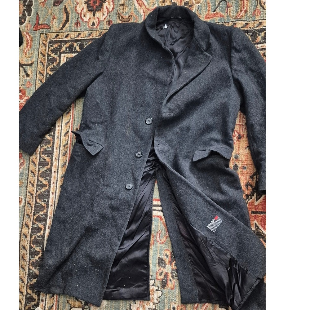 Vintage Wool Overcoat 3M‎ Thinsulate Insulated BW Harris USA Mens Long Coat